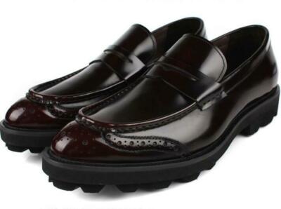 Mens Thick Sole Genuine Leather Pointy 