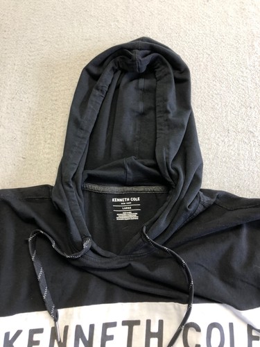 Kenneth Cole New York Hooded T Shirt Mens Large Lightweight Logo Hoodie Tee - Picture 3 of 5