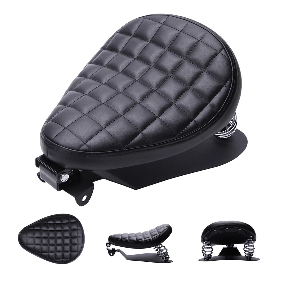 Assento solo de motocicleta de couro com base de molas para Suzuki GZ125 GZ150 GZ250 Bobber - Imagem 3 de 4