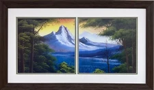 Bob Ross "Lake in the Valley" Happy Trees CUSTOM FRAMED ART Nature  Print
