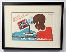Gaston Gorde French Lait Mont Blanc Creme au Chocolat Ad Color Lithograph Poster