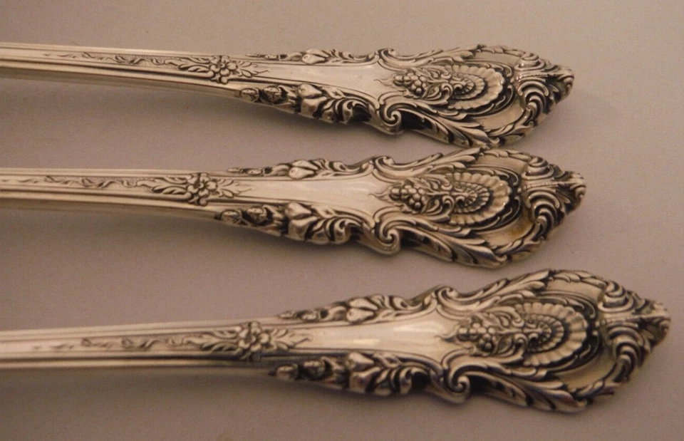 3 tenedores de cóctel Sir Christopher de Wallace de plata de ley de 5 1/2" SIN MONO CRUJIENTE Foto 2 de 4