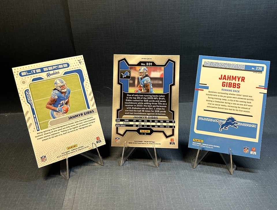 Jahmyr Gibbs 2023 Panini Prizm Orange Lazer RC 331 Rookie Card Detroit