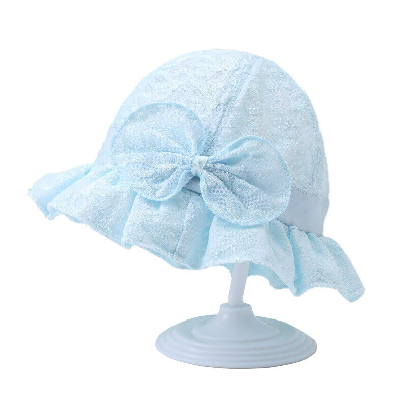 Baby Girl Floppy Hat Lace Embroidered Wide Brim Bow Sun Protection Cap ...