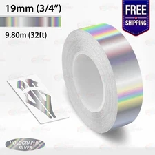 HOLOGRAPHIC SILVER 3/4" PIN STRIPE Car Model Motorcycle TAPE Vinyl Sticker 19mm