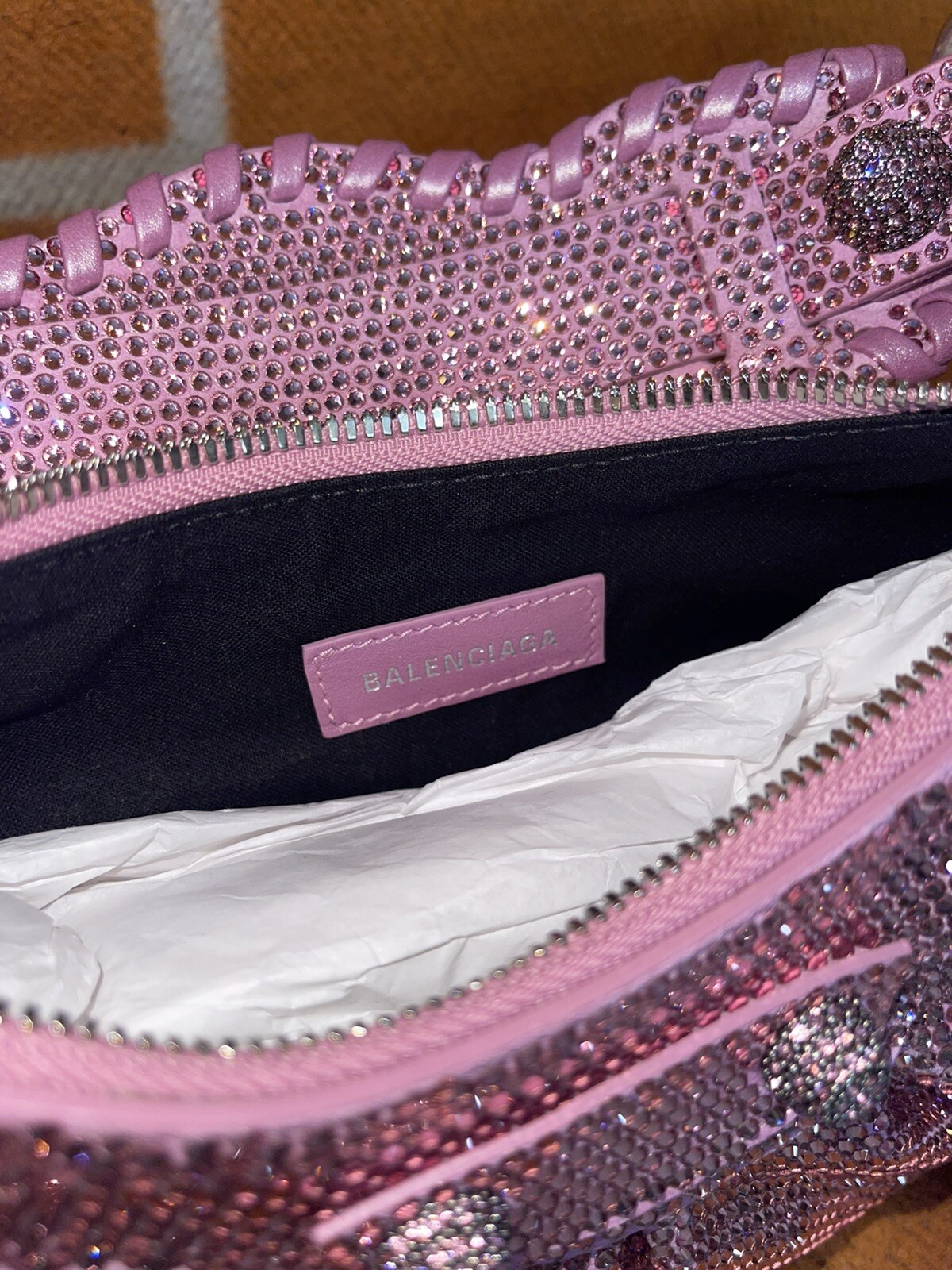 pink sparkly balenciaga bag