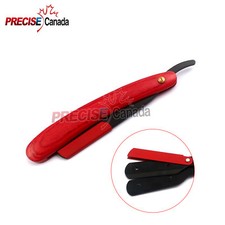 Professional Barber Salon Straight Cut Throat Shaving Razor  Wooden Handle Red