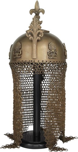 Golden Chain Mail Indian Traditional King Helmet | Indian Styled Soldier Warrior - Picture 13 of 13