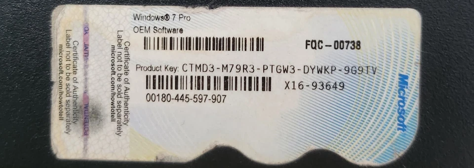 PC FISSO ASUS WINDOWS 7 PRO OEM SOFTWARE MODEL: FQC-00738 - Imagen 2 de 4