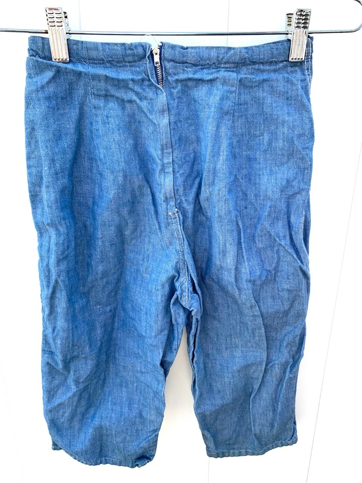 Pantalones Cortos Mujer Años 40 50 Pedal Pushers XS Algodón Denim Cremallera Trasera Cintura Alta Foto 2 de 4