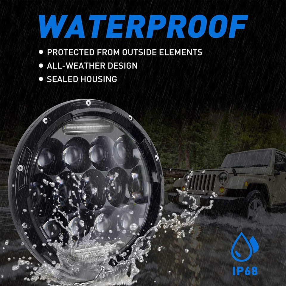 Newest Pair 7" LED Round Headlights 130W fits for Plymouth Duster 340 1970-1975 - Image 4 of 4