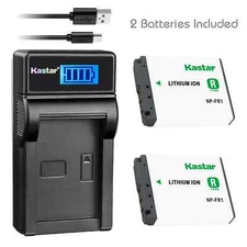 LCD3 Charger & 2 battery for Sony NP-FR1 DSC-G1 DSC-V3 DSC-F88 DSC-T30 DSC-T50