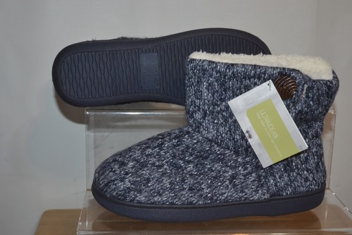 ULTRAIDEAS Women’s navy blue fleece lined Knitted slipper boots UK size 5/6 - Picture 2 of 8