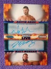 TNA Impact Live 2013 AUSTIN ARIES & MATT MORGAN Dual Auto Card BLUE L2-15 25/25