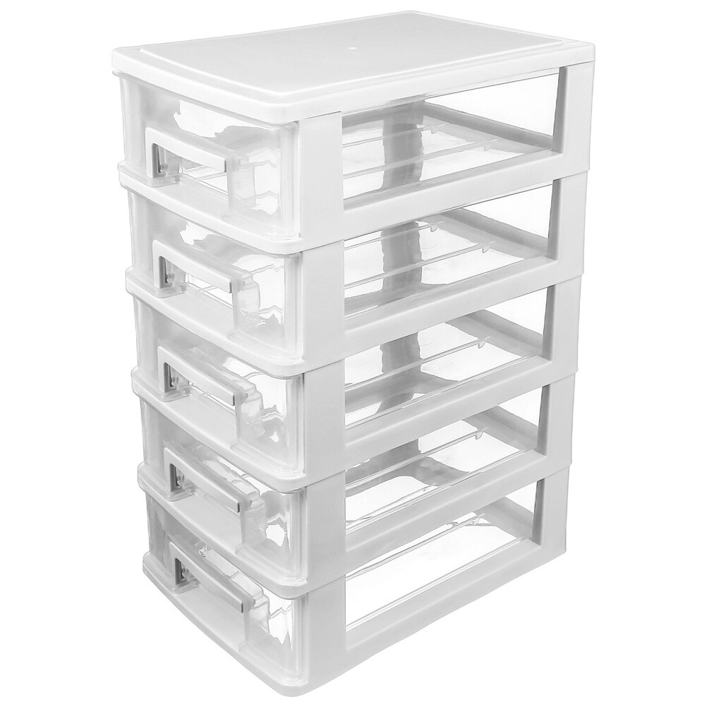 Stackable Storage Bins with Lids for Office Drawer Cabinet Organization-image