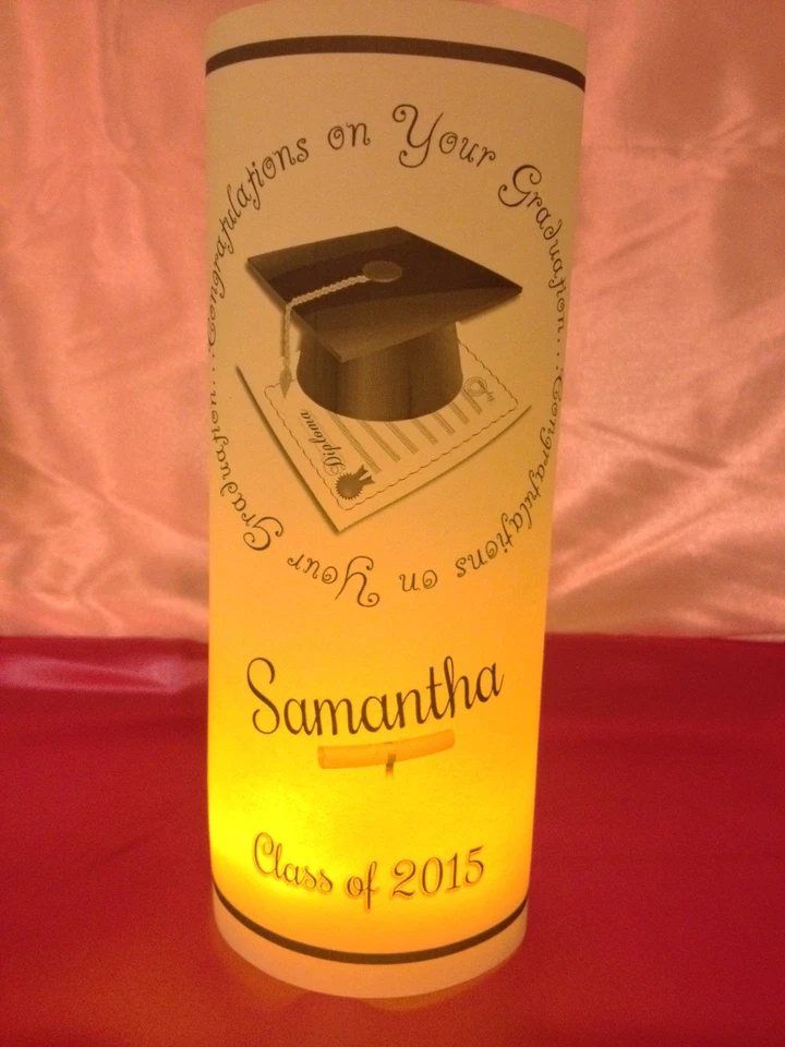 10 Centros de Mesa Luminarias Graduación Vitela Personalizados Decoración Fiesta C Foto 4 de 4