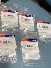 41084-FWF Leviton QuickPort F-Type Coax Adapter, Nickel Plated, White - 5 PACK