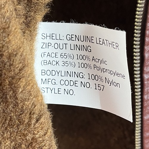 VTG Sears the Leather Shop Lined Brown Leather Moto Jacket Sz 40R - Picture 5 of 8