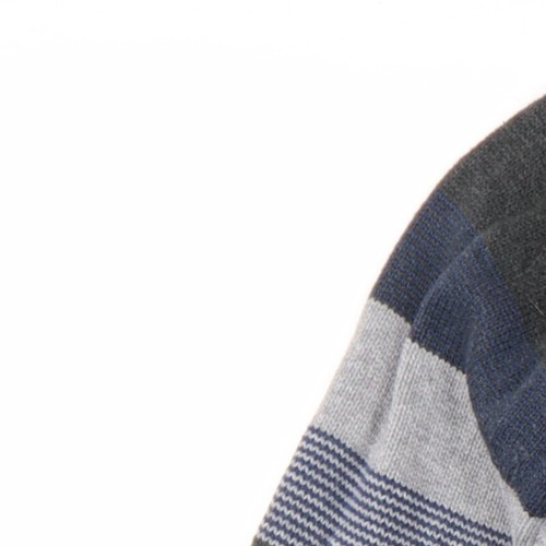 Maine New England Men's Grey Blue Striped Jumper L - Picture 7 of 12