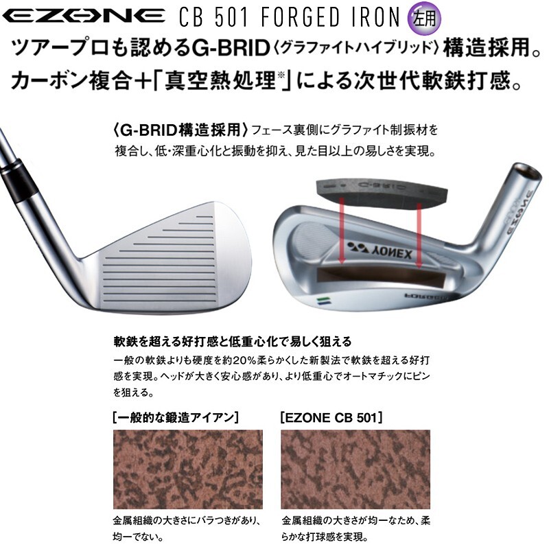 YONEX EZONE CB501 FORGED #4(22°） Yonex Ezone CB501 Forged Irons 5-PW ( 6pcs )
