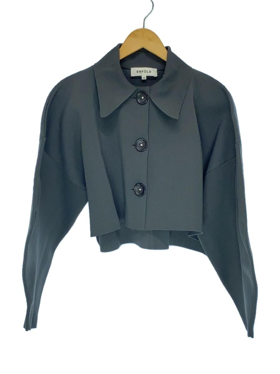 ENFOLD Cardigan (Sheer 38 Polyester Gray 300GS270-1030 Used ENFOLD Cardigan (Sheer 38 Polyester Gray 300GS270-1030 Used