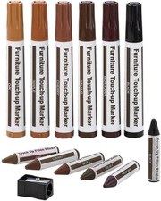 Furniture Repair Kit Wood Markers - Set of 13 - Markers and Wax Sticks with S...