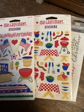 Mrs. Grossman’s Stickers 1990’s Summer Picnic Christmas 8 Sheets New In Pkgs