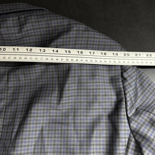 Hart Schaffner & Marx Men's Blazer Sport Coat 48R Gray Check Wool Italy - Picture 9 of 11