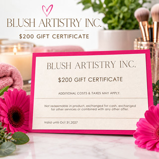 Blush Artistry Beauty Services | $200 Certificate | Edmonton | Exp Oct 2027