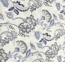 Tela azul lino jacobeo Scalamandre Adara bordada Delft 1/2 yarda 19 x 52