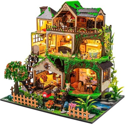 Miniature Dollhouse Miniature House Kit,DIY Kit Mini Modern Villa Model with ...