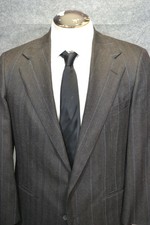 Vintage Polo Ralph Lauren Blazer Mens 38 Gray Stripe Wool Tweed Sport Coat USA