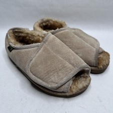 OLD FRIEND 8 - 9 Slipper Adjustable Step-In Leather Sheepskin Chestnut Women