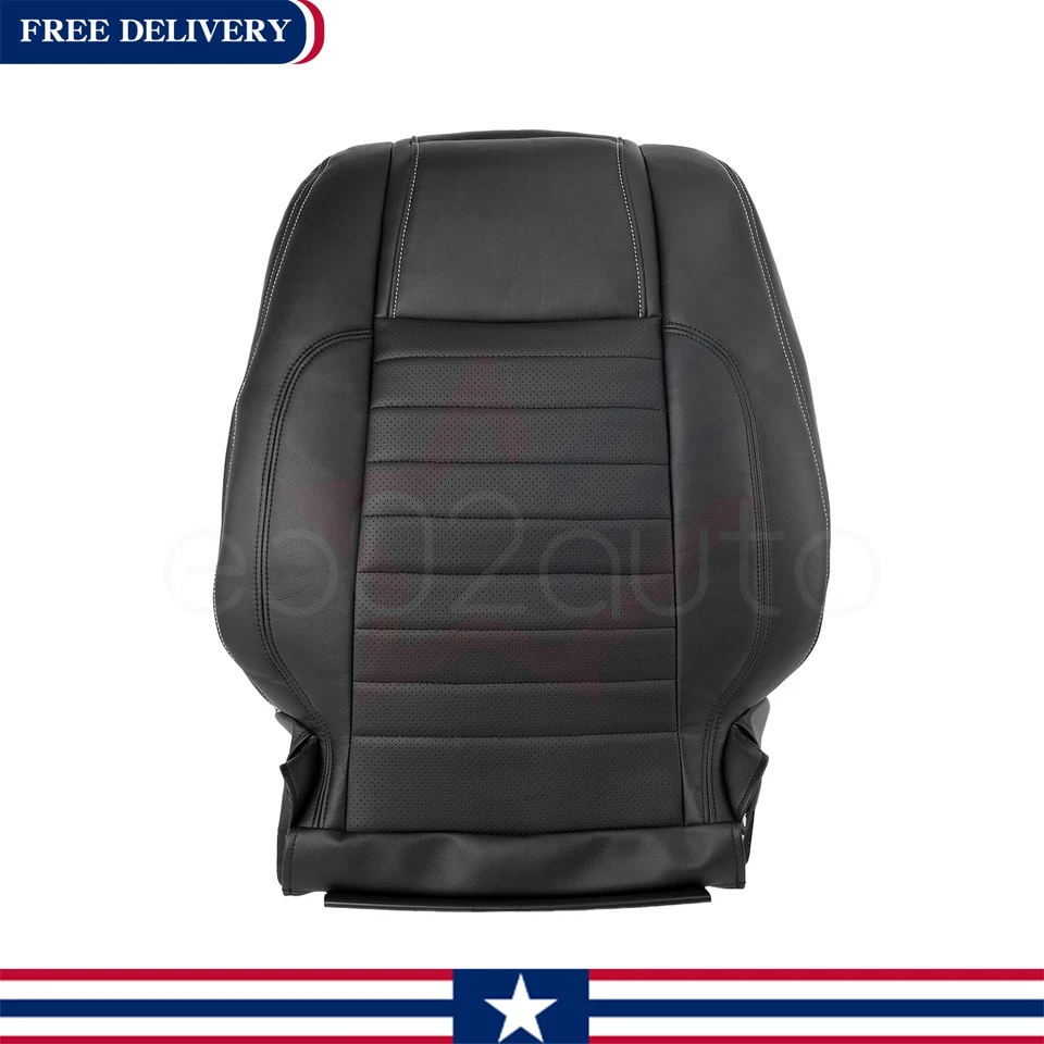 For 2010 - 2014 Ford Mustang GT Driver Passenger Bottom & Top Leather Seat Cover - Image 4 of 4