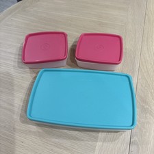 Tupperware Freezer Mates Starter Set 1 x 0.6L , 2 x 0.25L PINK & TURQUOISE