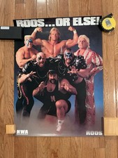 Vtg NWA ROOS Kangaroos Poster Sting Ric Flair Road Warriors Lex Luger Steiner