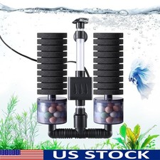 Dual Layer Aquarium Filter 360 Nozzle Self Cleaning Fish Tank Pump 80GPH New