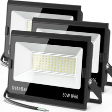 LED Flood Lights Outdoor 80W 3 Pack 24000LM IP66 Waterproof 5000K Security Lamp