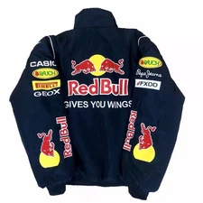 Adult F1 Vintage Racing Jacket Ebroidered Cotton Padded for Red Bull Jacket