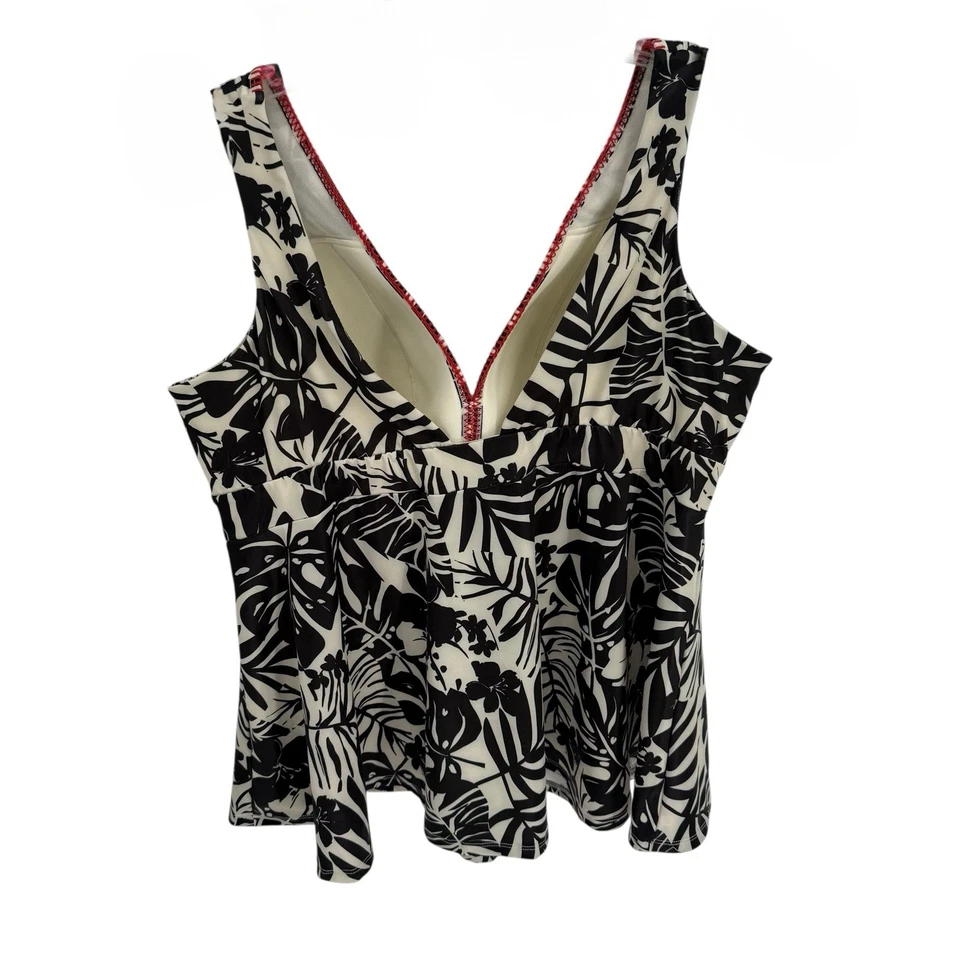 Купальник-танкини Lane Bryant с легкой подкладкой без проволоки размер 18 черный с цветочным рисунком - Изображение 2 из 4