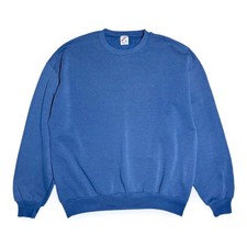 Vintage 80s 90s Jerzees Blank Sweatshirt Mens XL Blue Crewneck Made in USA
