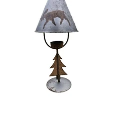 Rustic Moose Table Lamp Metal Shade Cabin Lodge Woodland Decor