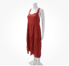 Valentina Naldi Tiered Midi Dress Sz M Red Tomatoe Girl Romantic  Boho Chic