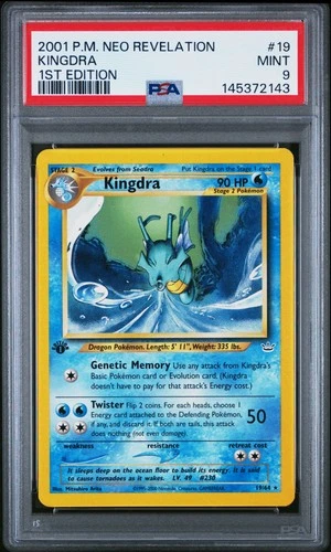 2001 POKEMON NEO REVELATION 1ST EDITION #19 KINGDRA PSA 9