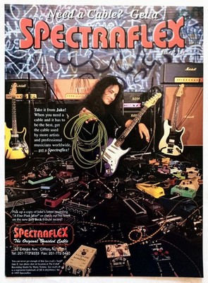 JAKE E LEE~SPECTRAFLEX GUITAR CABLES~1996 PRINT AD ADVERT POSTER PINUP CLIPPING
