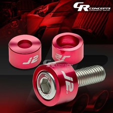 J2 For Accord Cg Prelude Bb Aluminum Header Manifold Cup Washerbolt Kit Red