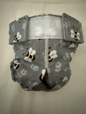 Female Dog Puppy Pet Diaper Washable Pants Sanitary Underwear GRAY BEES M XL