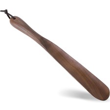Long Handle Wooden Shoe Horn For Seniors Mens Womens Kids Pregnancy Spoon