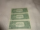 lot of 3 consecutive serial numbers 2021 one dollar bills — photo 2