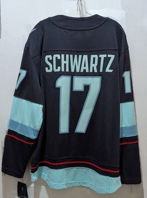 Men's Fanatics Jaden Schwartz Navy Seattle Kraken Home Breakaway Player Jersey